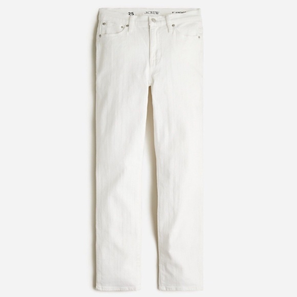 New JCREW Size 27 T Tall 27T 9" Vintage Slim-Straight Jean White Wash $128 BF520 - Picture 2 of 6